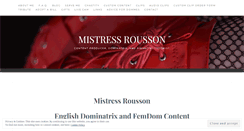 Desktop Screenshot of mistressrousson.com